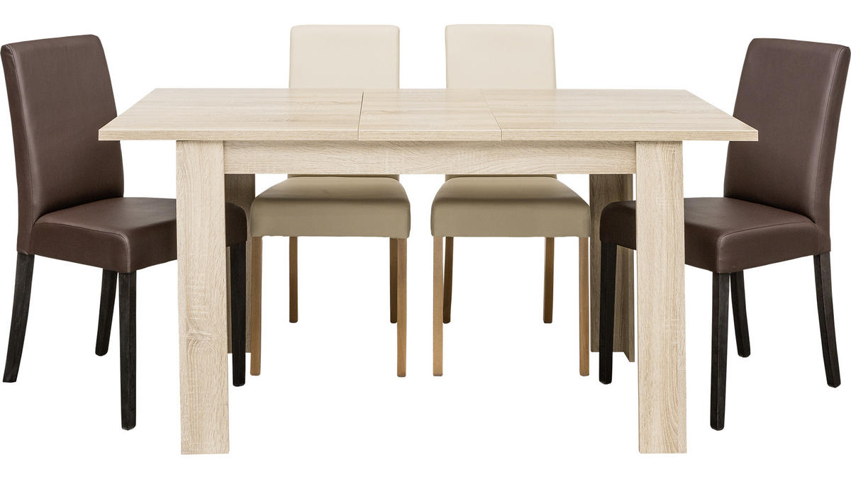 VÝSUVNÝ STŮL, Sonoma dub, 120-153/75/80 cm - Sonoma dub, Basics, kompozitní dřevo (120-153/75/80cm) - Carryhome