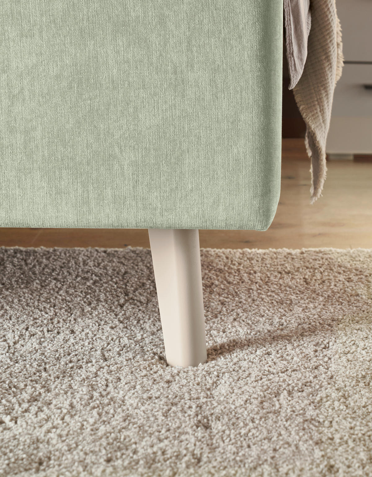 POLSTERBETT 180/200 cm,  in Hellgrün,  - Sandfarben/Hellgrün, KONVENTIONELL, Holz/Textil (180/200cm) - SetOne by Musterring