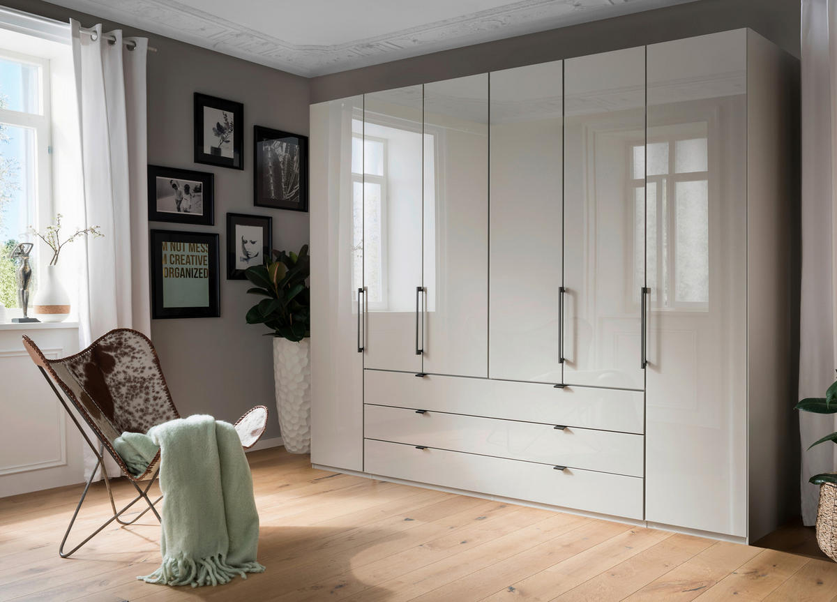 KLEIDERSCHRANK  in Grau  - Schieferfarben/Grau, KONVENTIONELL, Glas/Holzwerkstoff (300/236/58cm) - Novel