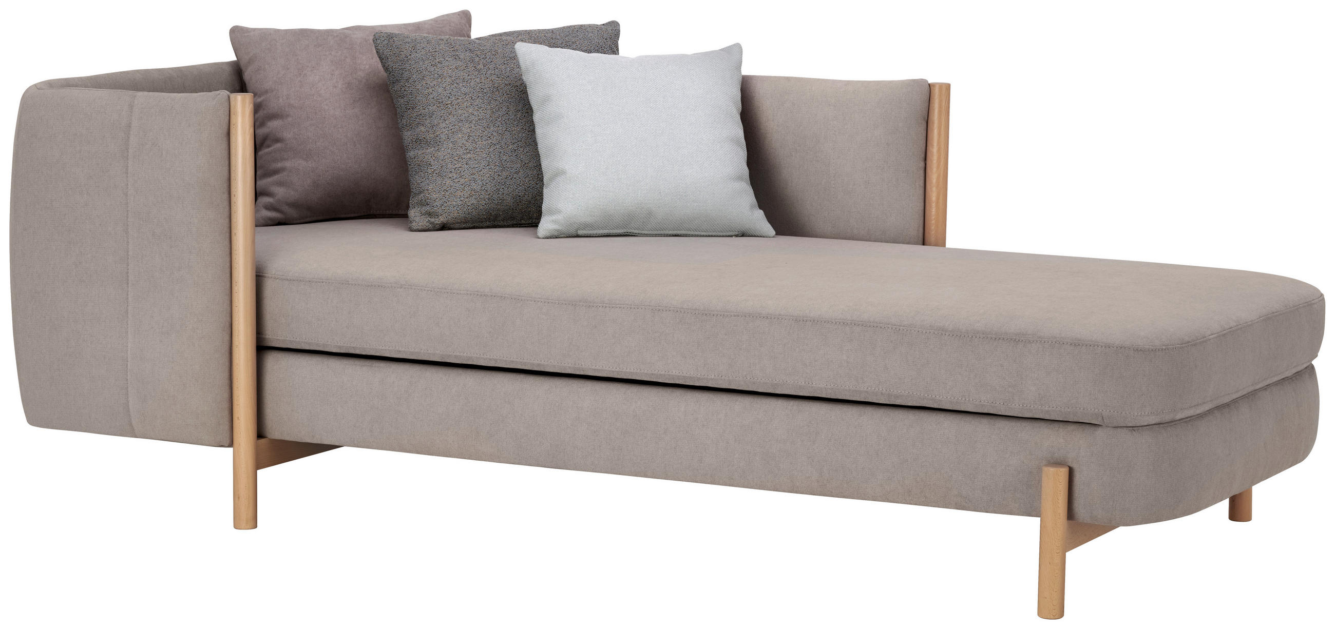 RÉCAMIERE in Plüsch Greige  - Greige/Naturfarben, Design, Holz/Textil (216/90/109cm) - Niels Andersson