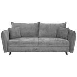 SCHLAFSOFA in Chenille Hellgrau  - Hellgrau/Schwarz, KONVENTIONELL, Holz/Textil (238/99/108cm) - Carryhome