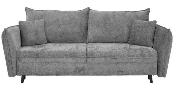 SCHLAFSOFA mit Rücken echt, Schlafen auf Sitzhöhe, Liegefunktion Chenille Hellgrau - Hellgrau/Schwarz, KONVENTIONELL, Holz/Textil (238/99/108cm) - Carryhome