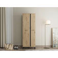 GARDEROBE 4-teilig  in 180/194,5/35 cm  - Schwarz/Eiche Artisan, Basics, Holzwerkstoff (180/194,5/35cm) - Carryhome