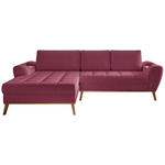 ECKSOFA in Webstoff Dunkelrot  - Eichefarben/Creme, Design, Holz/Textil (175/282cm) - Carryhome