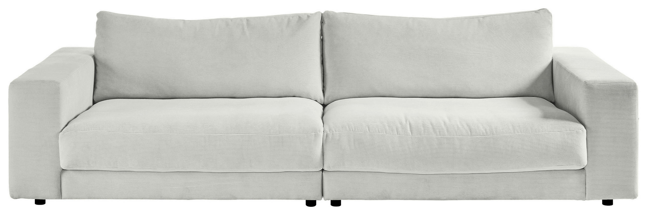 3-SITZER-SOFA in Feincord Hellgrau  - Hellgrau/Schwarz, Design, Kunststoff/Textil (290/86/127cm) - Lomoco