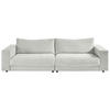3-SITZER-SOFA in Feincord Hellgrau  - Hellgrau/Schwarz, Design, Kunststoff/Textil (290/86/127cm) - Lomoco