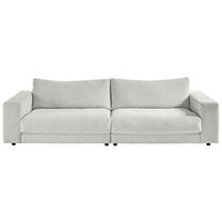 3-SITZER-SOFA in Feincord Hellgrau  - Hellgrau/Schwarz, Design, Kunststoff/Textil (290/86/127cm) - Lomoco