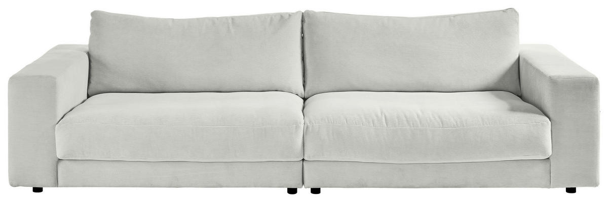 3-SITZER-SOFA in Feincord Hellgrau  - Hellgrau/Schwarz, Design, Kunststoff/Textil (290/86/127cm) - Lomoco