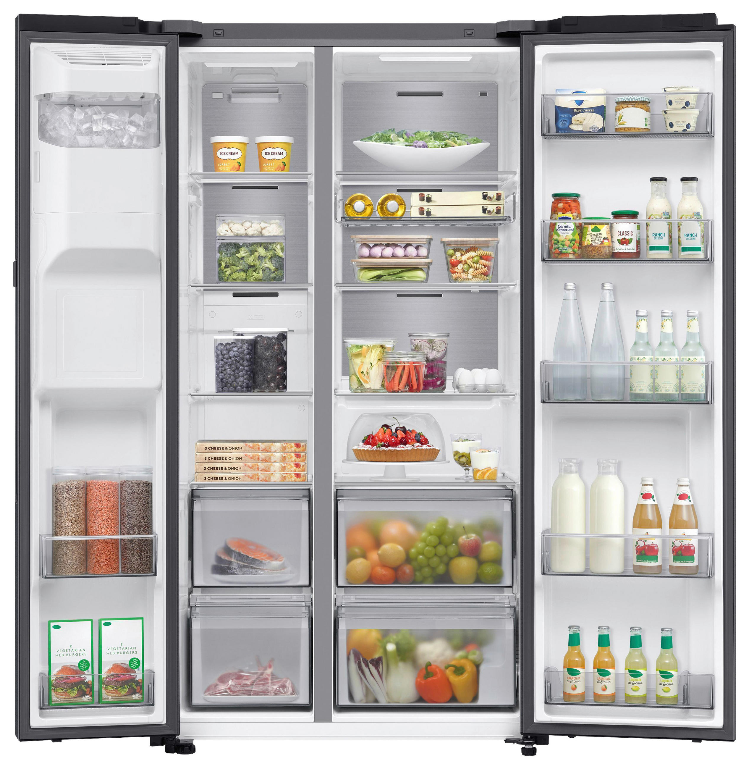 SIDE-BY-SIDE - Schwarz, Basics, Glas/Kunststoff (91,2/178,4/72,6cm) - Samsung