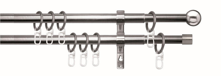 KOMPLET GARNIŠNA boja nerđajućeg čelika metal - boja nerđajućeg čelika, Osnovno, metal (200-350cm)