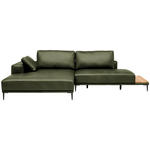 ECKSOFA  in Echtleder Grün  201/304 cm  - Schwarz/Grün, Design, Leder/Metall (201/304cm) - Belluti