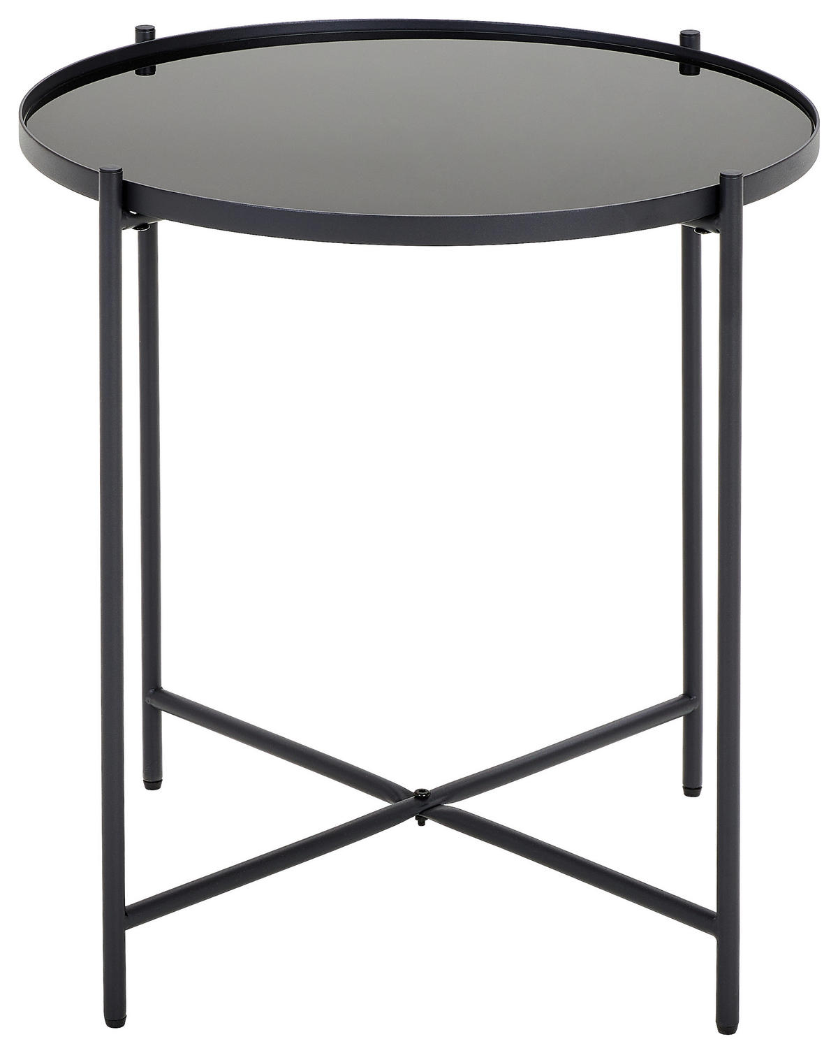 SIDOBORD i metall, glas 51/51/53 cm  - svart, Basics, metall/glas (51/51/53cm) - Boxxx