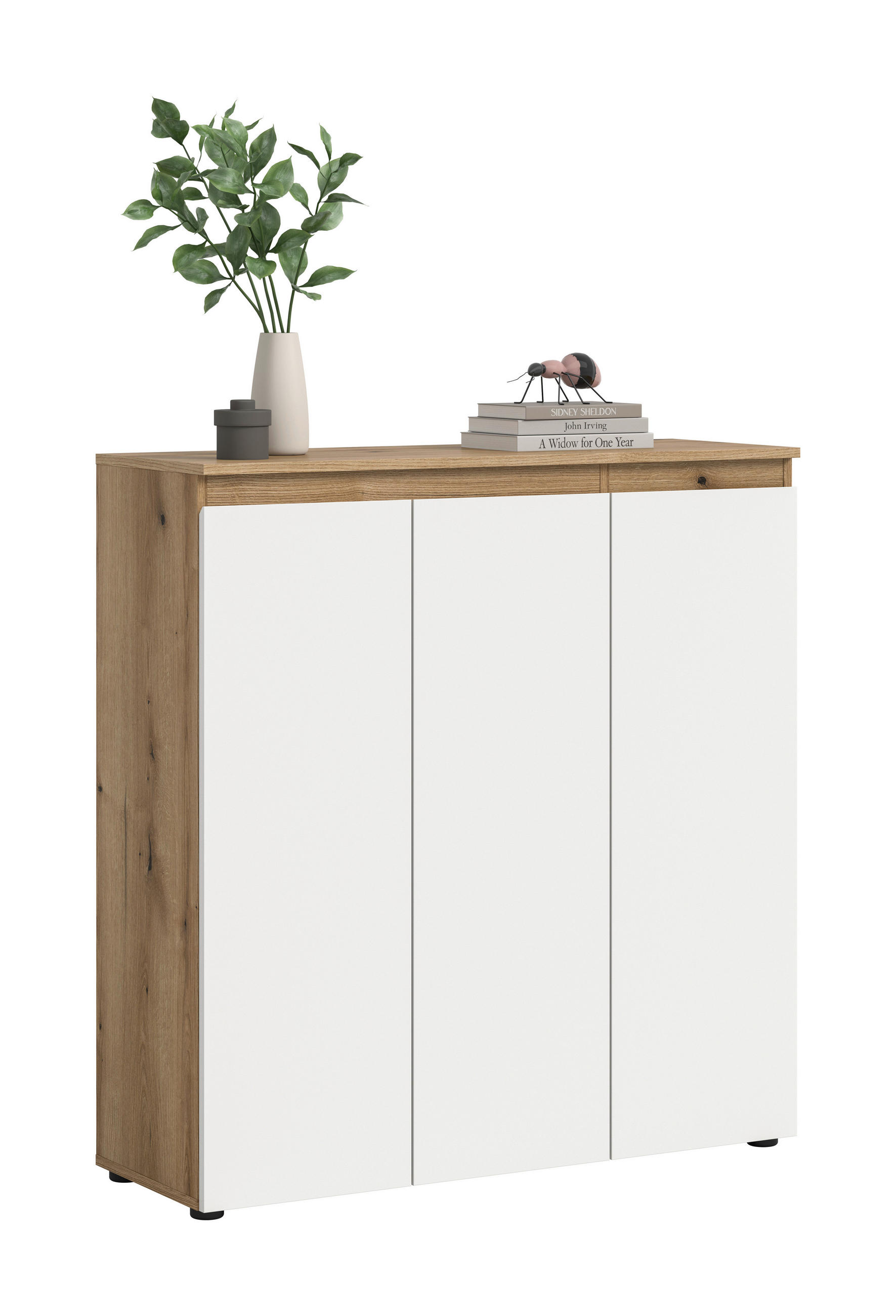 Livetastic BOTNÍK, bílá, barvy dubu, 105/111/37 cm