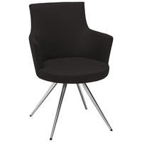 ARMLEHNSTUHL Stahl Lederlook, Mikrofaser  - Edelstahlfarben/Anthrazit, Design, Textil/Metall (60/87/62cm) - Venjakob