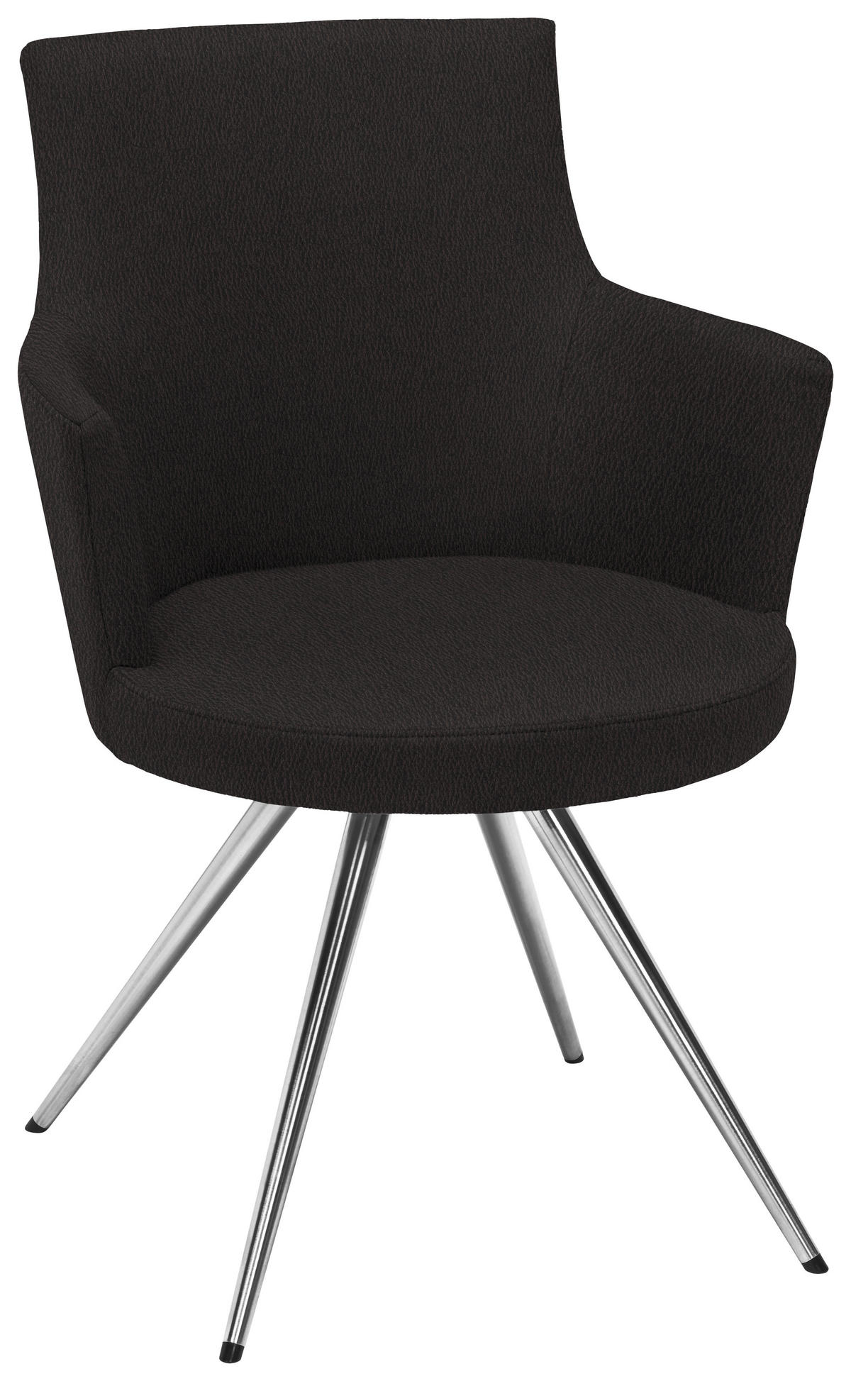 ARMLEHNSTUHL Stahl Lederlook, Mikrofaser  - Edelstahlfarben/Anthrazit, Design, Textil/Metall (60/87/62cm) - Venjakob