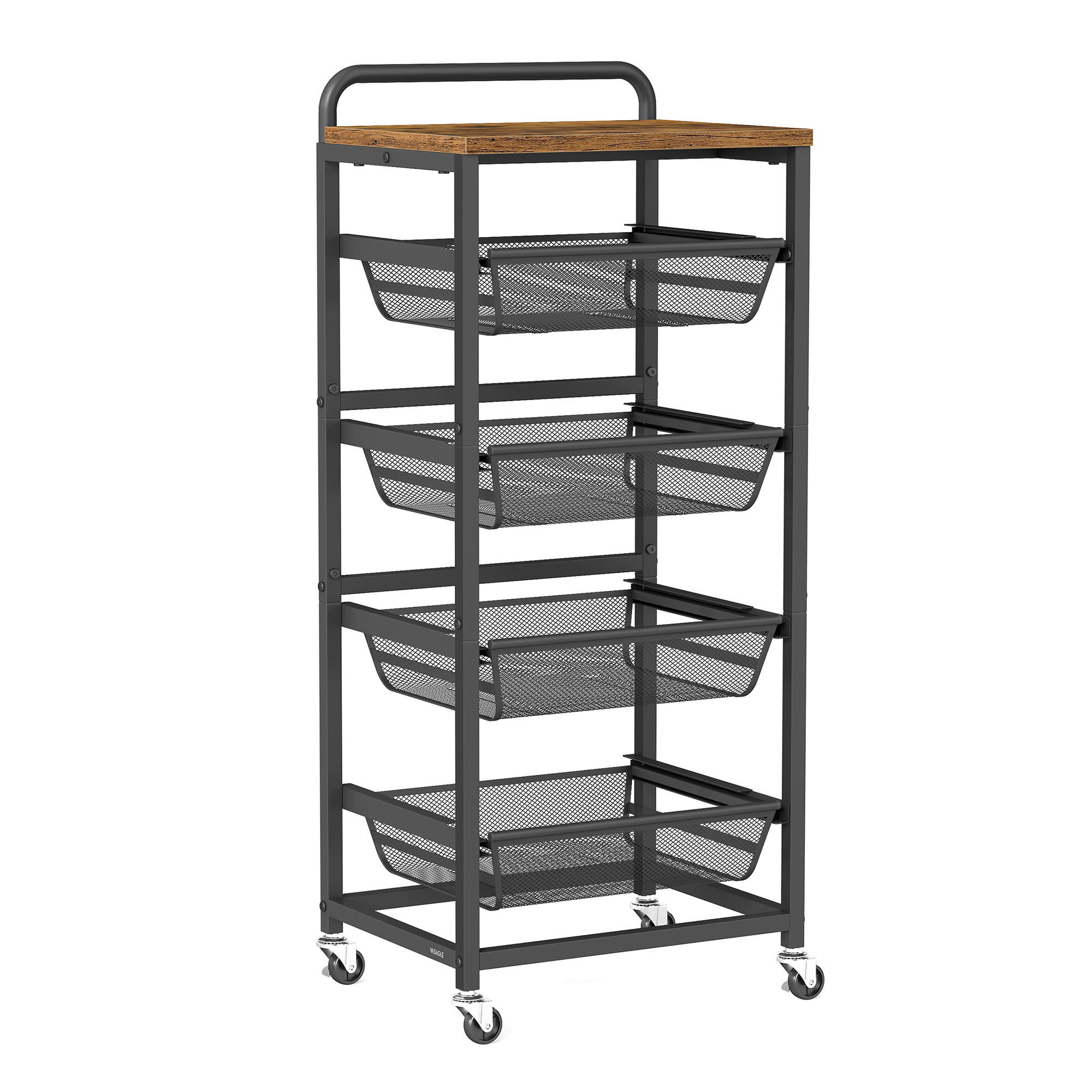 SERVIERWAGEN Braun, Schwarz  - Schwarz/Braun, Basics, Holzwerkstoff/Kunststoff (40/95/31,7cm)