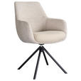 ARMLEHNSTUHL  Stoffauswahl, Sitzfläche 360° drehbar Webstoff  - Beige/Schwarz, Design, Textil/Metall (59/91/69cm) - Novel
