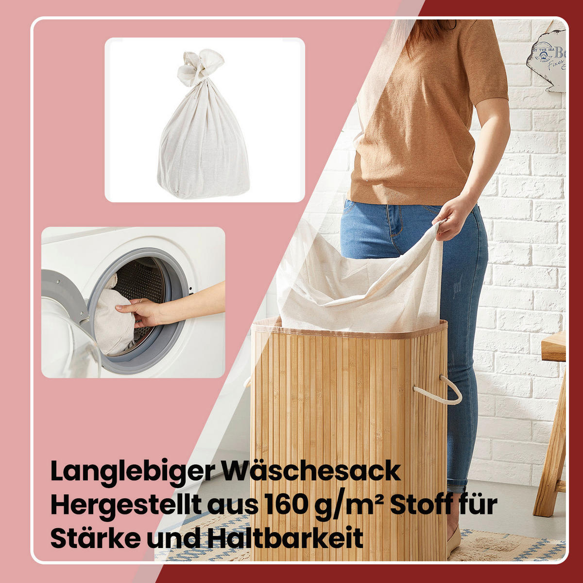 WÄSCHEKORB - Naturfarben, Basics, Naturmaterialien/Holzwerkstoff (40/60/30cm)