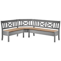 ECKBANK 213/170 cm Grau, Laugenfarbig Kiefer massiv   - Laugenfarbig/Grau, ROMANTIK / LANDHAUS, Holz (213/170cm) - Boxxx