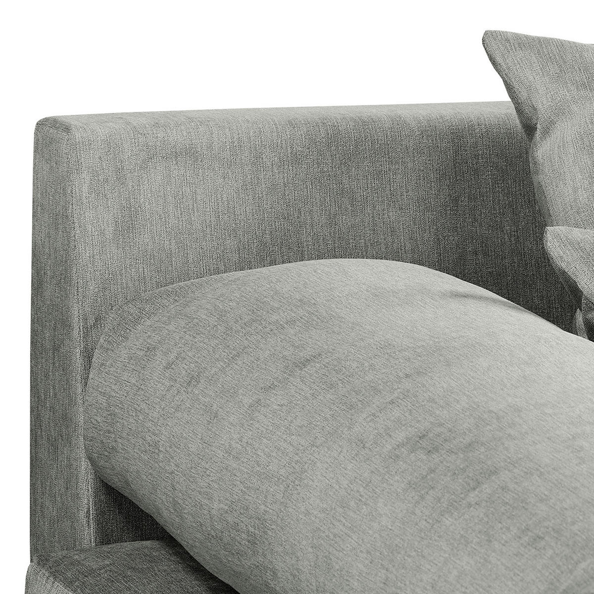 ECKSOFA Naomi Grau Mikrofaser Rückenkissen  - Schwarz/Grau, Design, Kunststoff/Textil (243/284cm) - P & B