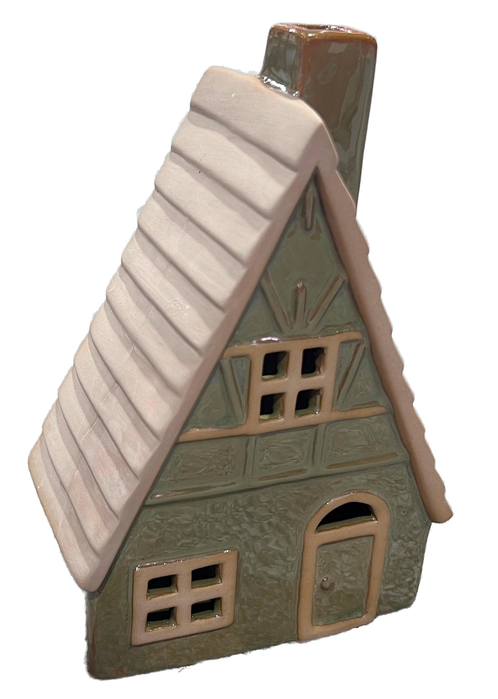 DEKOHÄUSCHEN - Grün, Trend, Keramik (10,2/13,3/7,1cm) - X-Mas