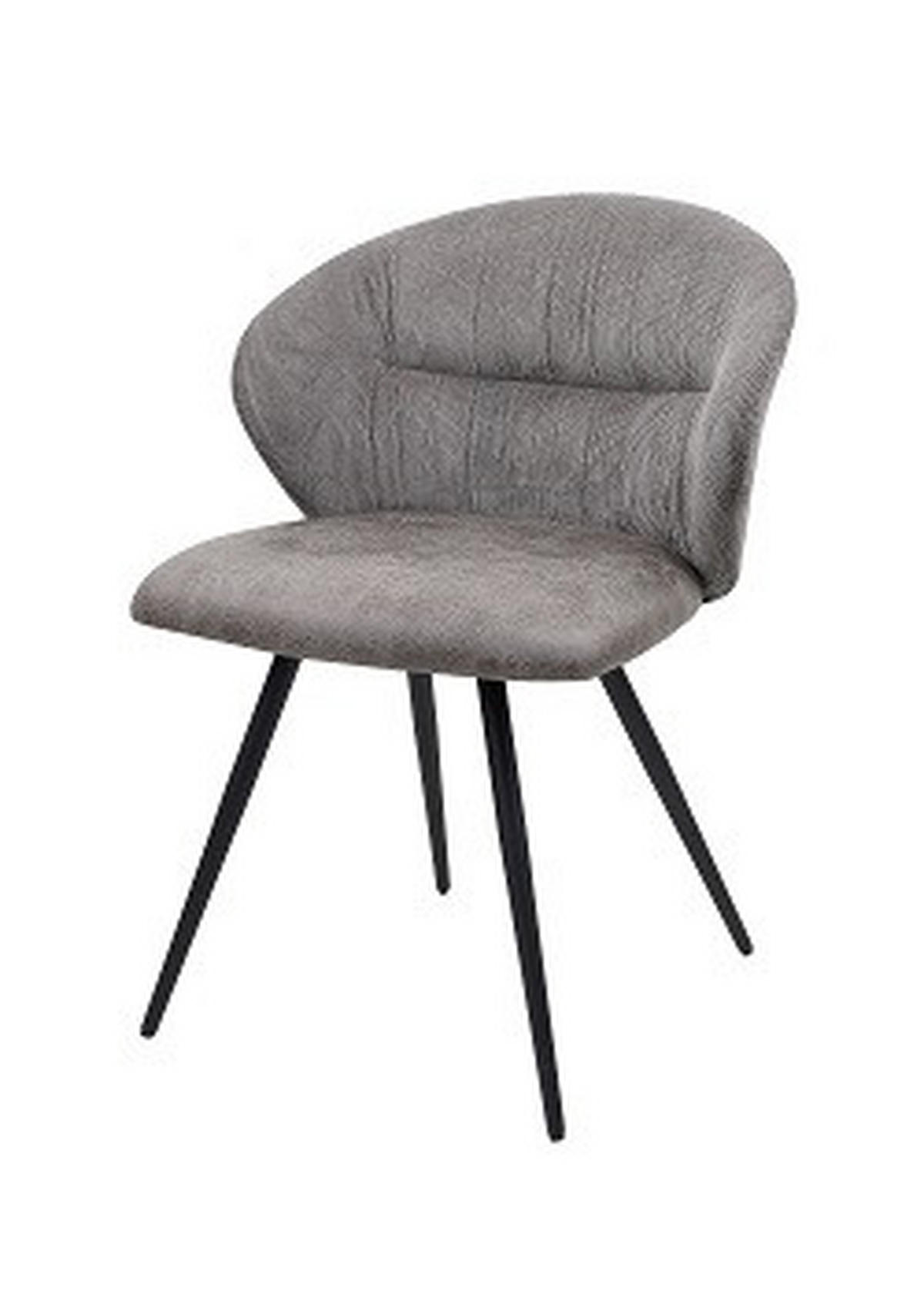 STUHL Struktur Grau  - Schwarz/Grau, MODERN, Textil/Metall (57/80,5/62cm) - MID.YOU