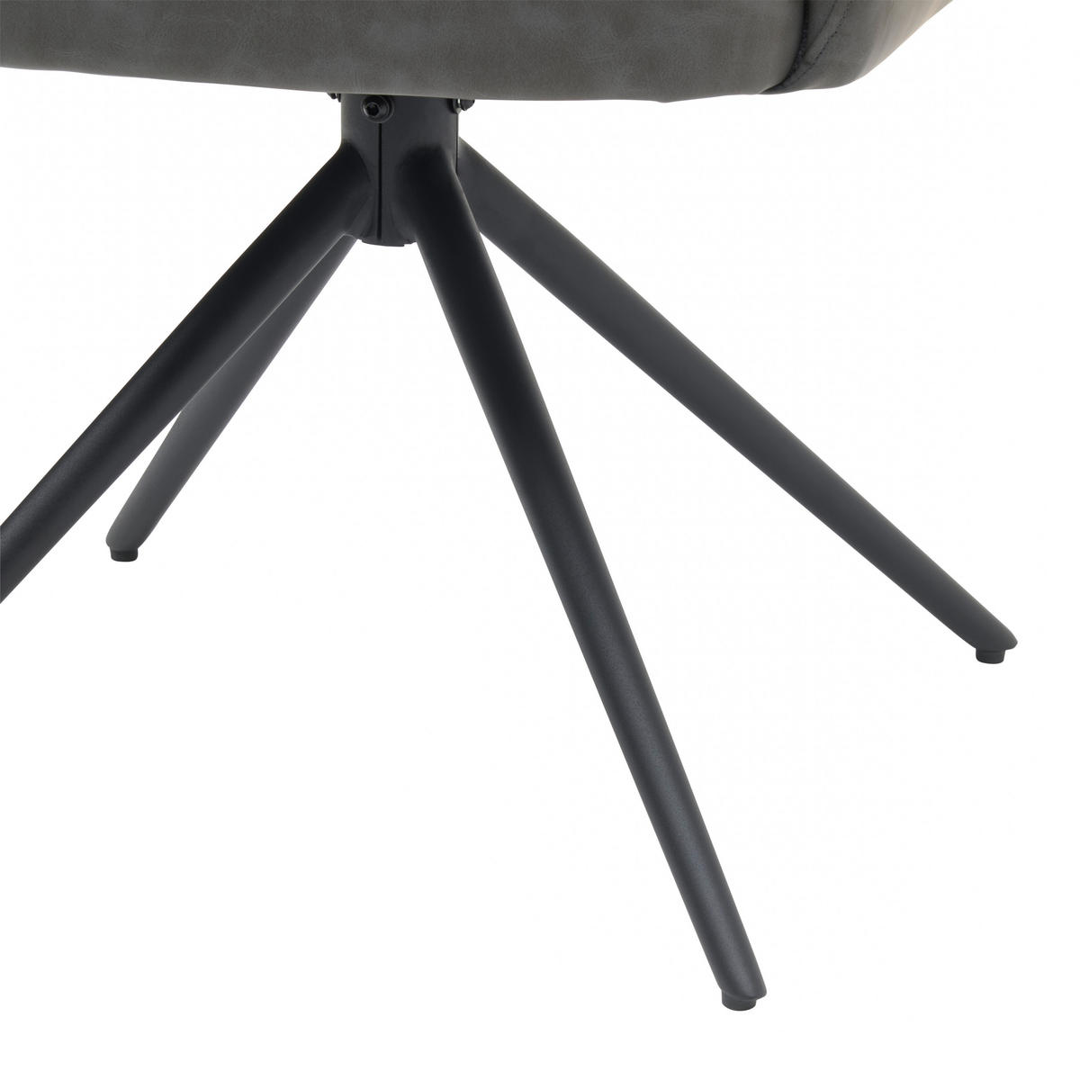 ARMLEHNSTUHL  in Eisen Lederlook, Webstoff  - Schwarz/Grau, KONVENTIONELL, Textil/Metall (58/84/64cm) - MID.YOU