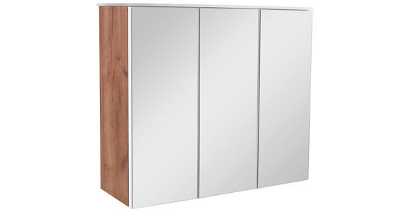 Spiegelschrank mit Soft-Close + Led Avensis B: 90cm, Eiche - Klar/Eichefarben, MODERN, Glas/Holzwerkstoff - Luca Bessoni