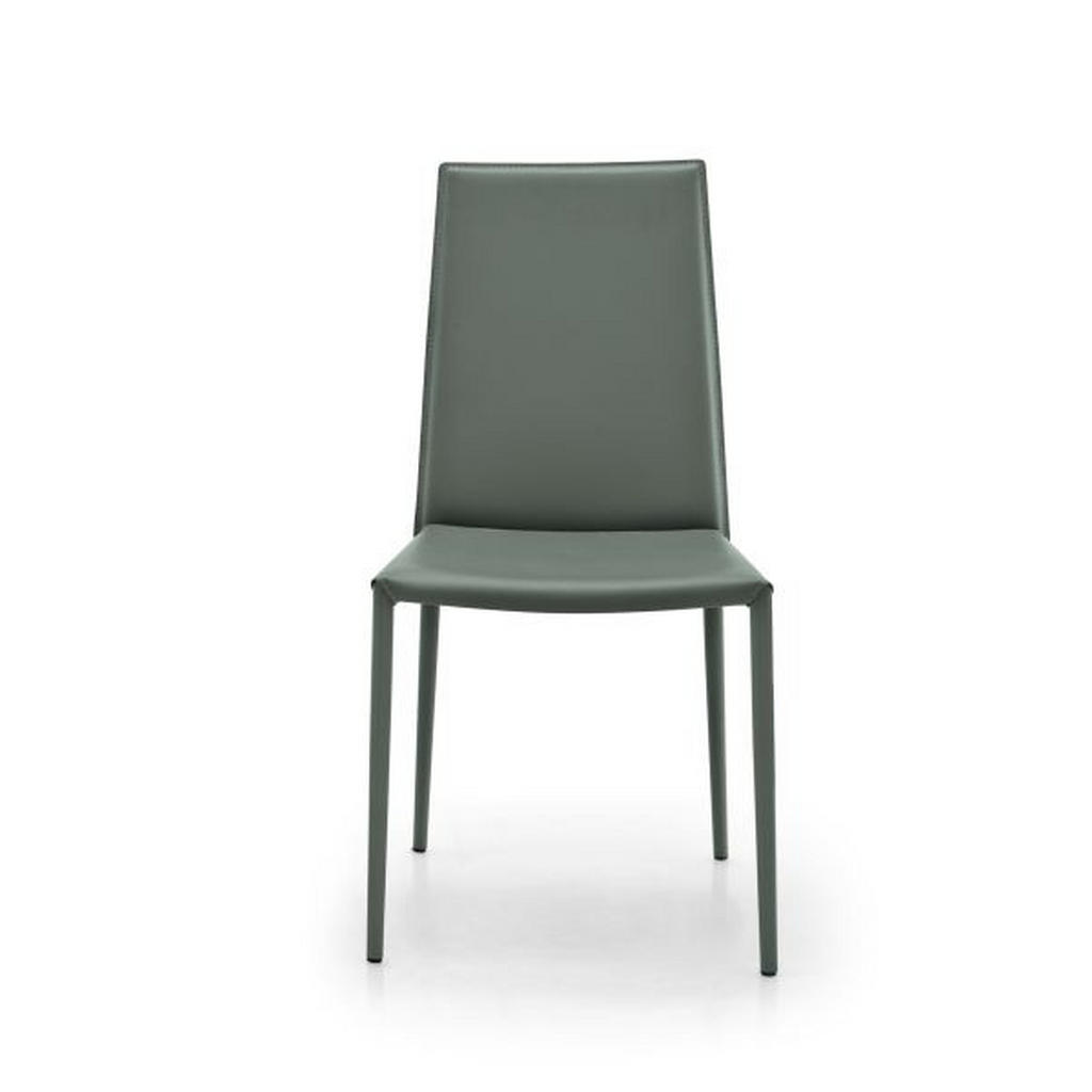 Thumbnail - Connubia Stuhl, Grau, Metall, Leder, Echtleder, rund, 48x90x52 cm, Esszimmer, Stühle, Esszimmerstühle, Lederstühle