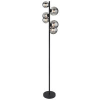 LED-STEHLEUCHTE - Schwarz, Design, Glas/Metall (28,5/155cm) - Globo