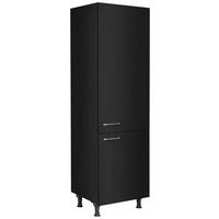 GERÄTEUMBAUSCHRANK 60/216,6/58 cm  Schwarz  - Edelstahlfarben/Schwarz, Modern, Holzwerkstoff/Metall (60/216,6/58cm) - Nobilia