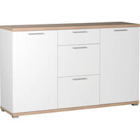KOMODA   144/88/40 cm   bijela, boje hrasta  - bijela/boje hrasta, Design, drvni materijal/metal (144/88/40cm) - Carryhome