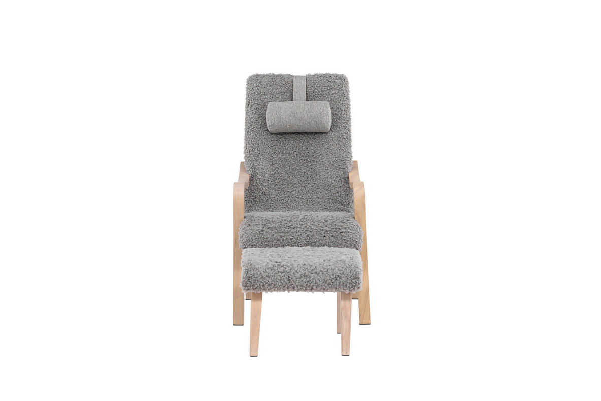 STOL MED ARMSTÖD  - ljusgrå/ekfärgad, Modern, trä/textil (60/107/89cm) - Livetastic