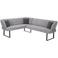 ECKBANK 189/243 cm Webstoff Dunkelgrau Metall   - Dunkelgrau/Schwarz, Design, Textil/Metall (189/243cm) - Novel
