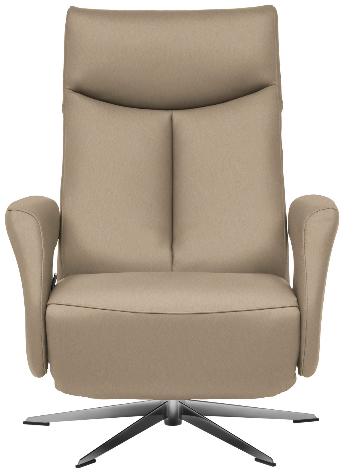 RELAXSESSEL in Leder Cappuccino  - Chromfarben/Cappuccino, Design, Leder/Metall (74/105/82cm) - Welnova