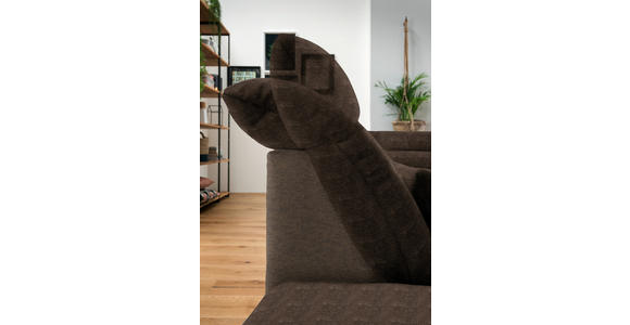 WOHNLANDSCHAFT  in Mikrofaser Braun  - Chromfarben/Braun, Design, Kunststoff/Textil (204/350/211cm) - Xora