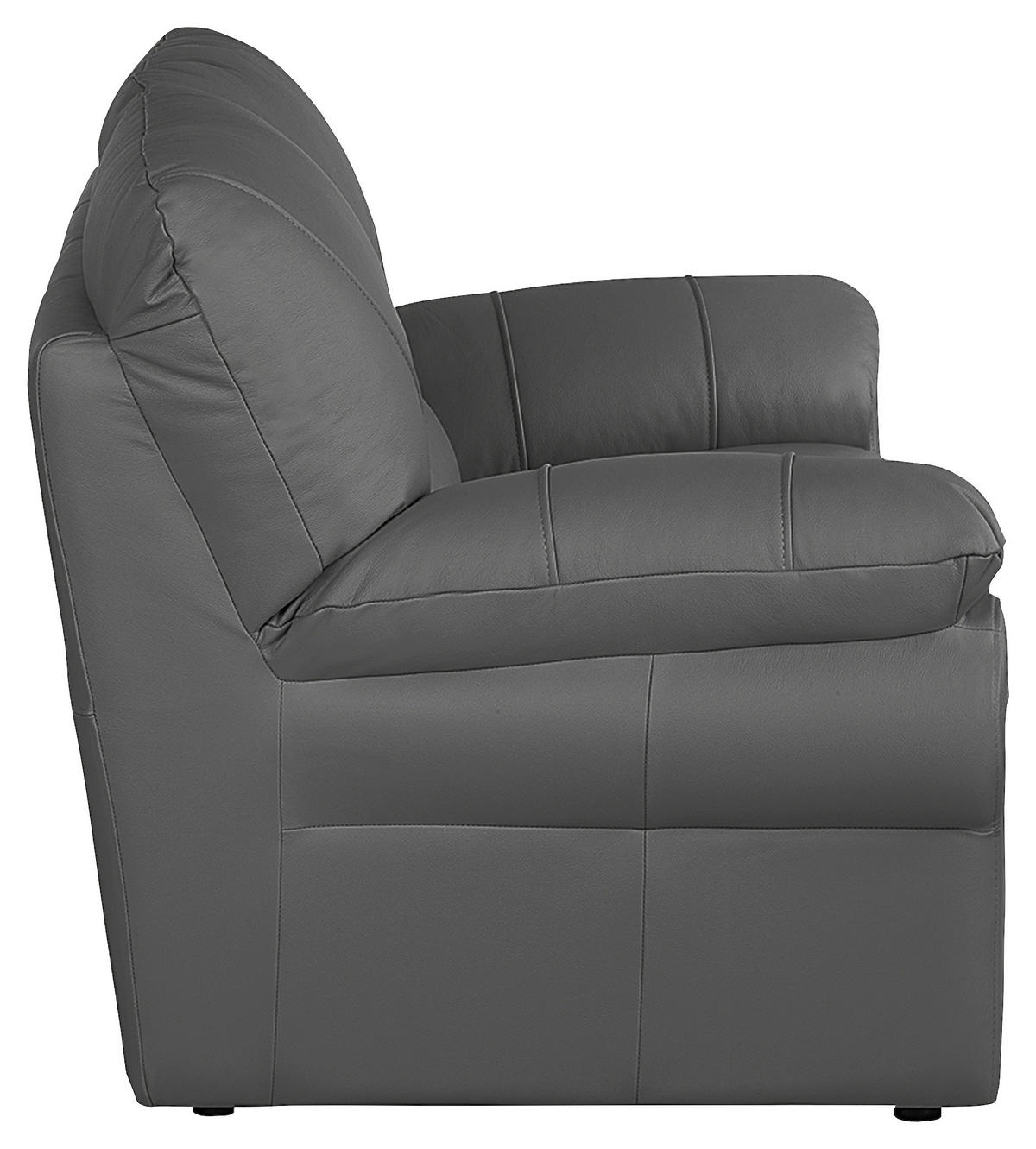 2-SITZER-SOFA in Echtleder Anthrazit  - Anthrazit/Schwarz, Design, Leder/Kunststoff (150/92/85cm) - Livetastic