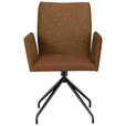 ARMLEHNSTUHL  , Stoffauswahl, Typenauswahl, Sitzfläche 360° drehbar  , Mikrofaser  ,  - Rostfarben/Schwarz, Design, Textil/Metall (60/91/60cm) - Moderano