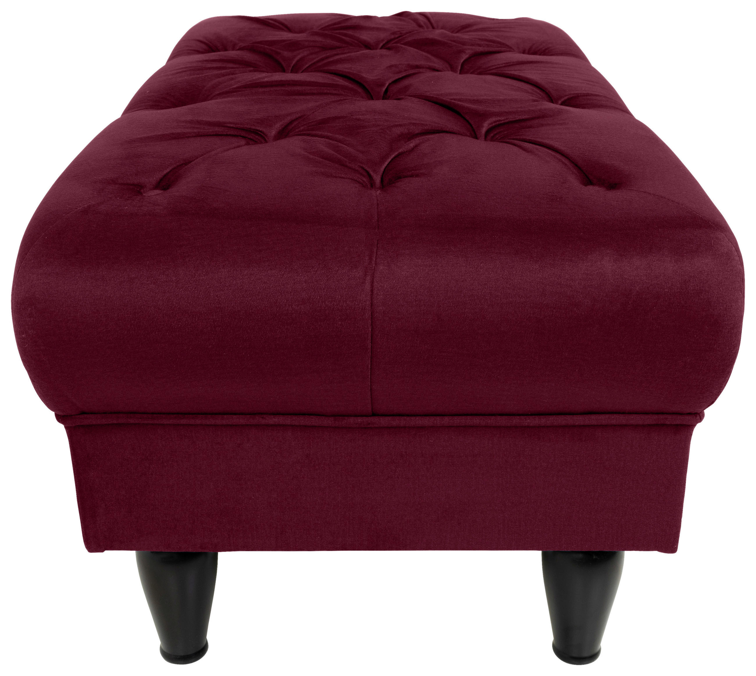 HOCKER Velours Rot  - Rot/Schwarz, Design, Holz/Textil (110/44/56cm) - MID.YOU