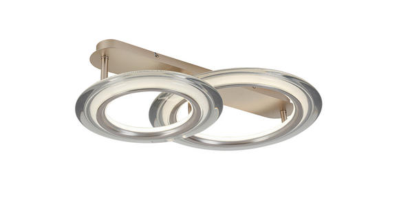 LED-DECKENLEUCHTE 66/45/16 cm - Chromfarben/Champagner, Design, Kunststoff/Metall (66/45/16cm) - Dieter Knoll