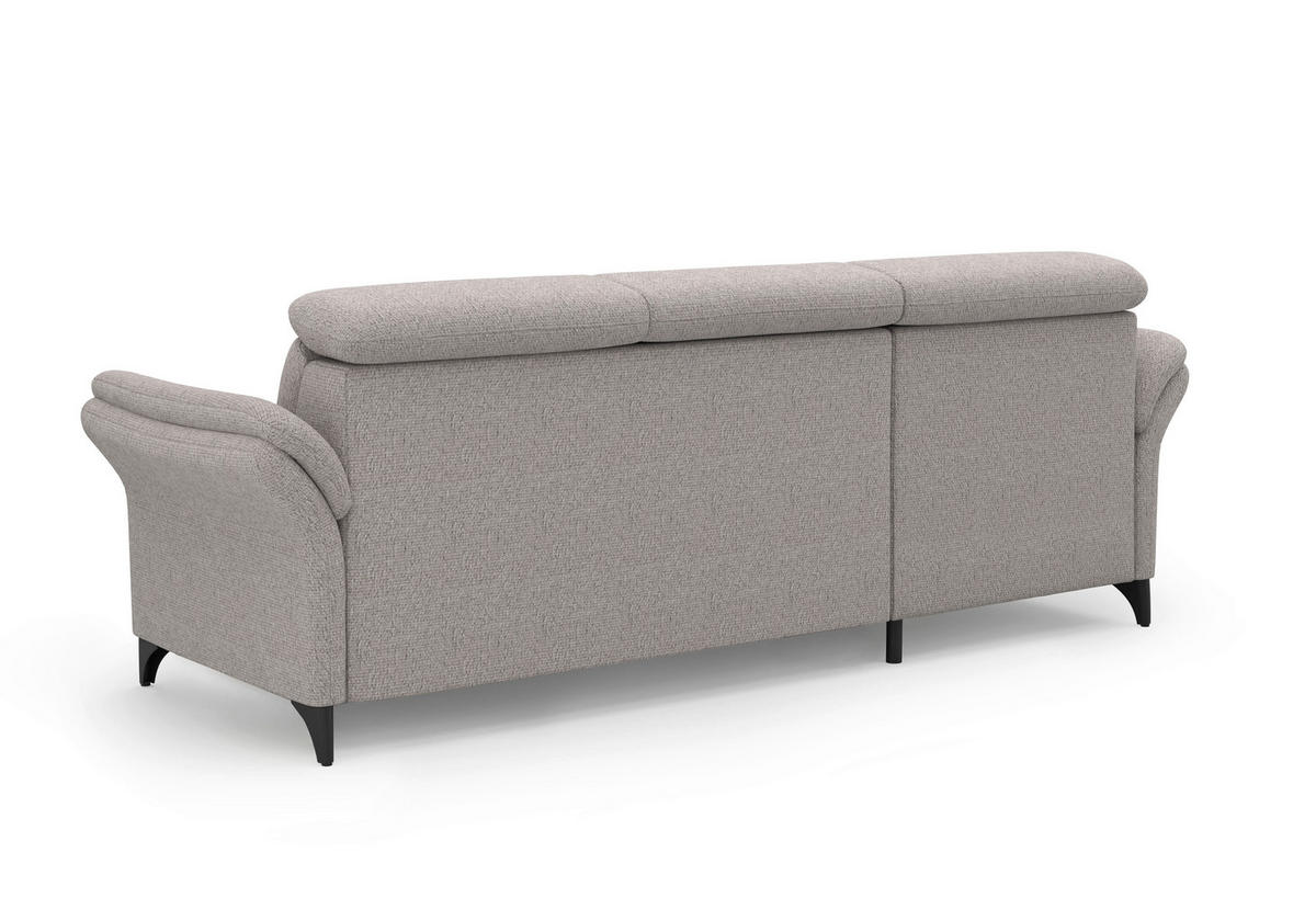 ECKSOFA Chenille Silberfarben  - Silberfarben/Schwarz, Konventionell, Textil/Metall (166/253cm) - Sit & More