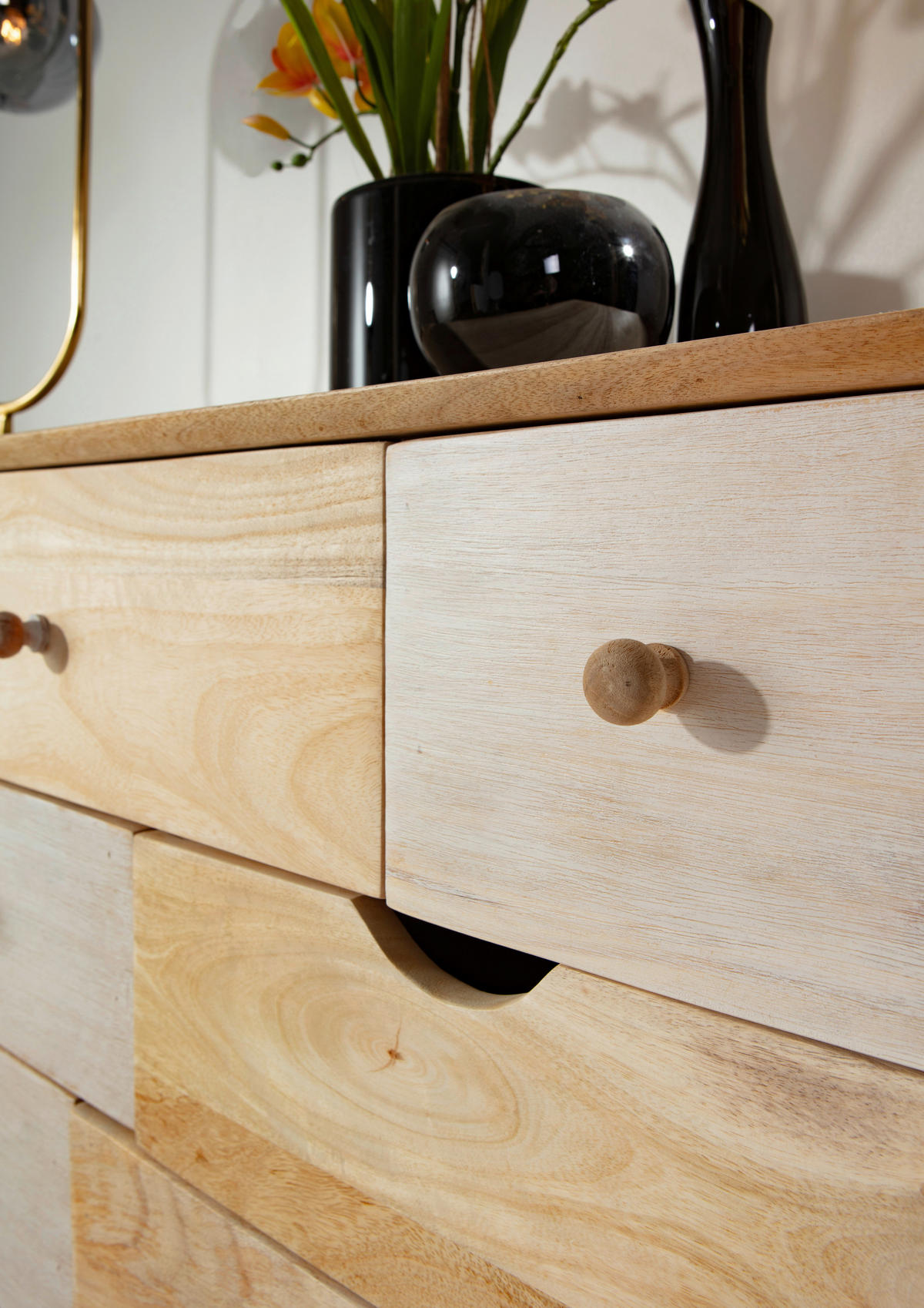 KOMMODE Kata  in 115/80/42 cm  - Naturfarben/Weiß, Design, Holz (115/80/42cm) - Landscape