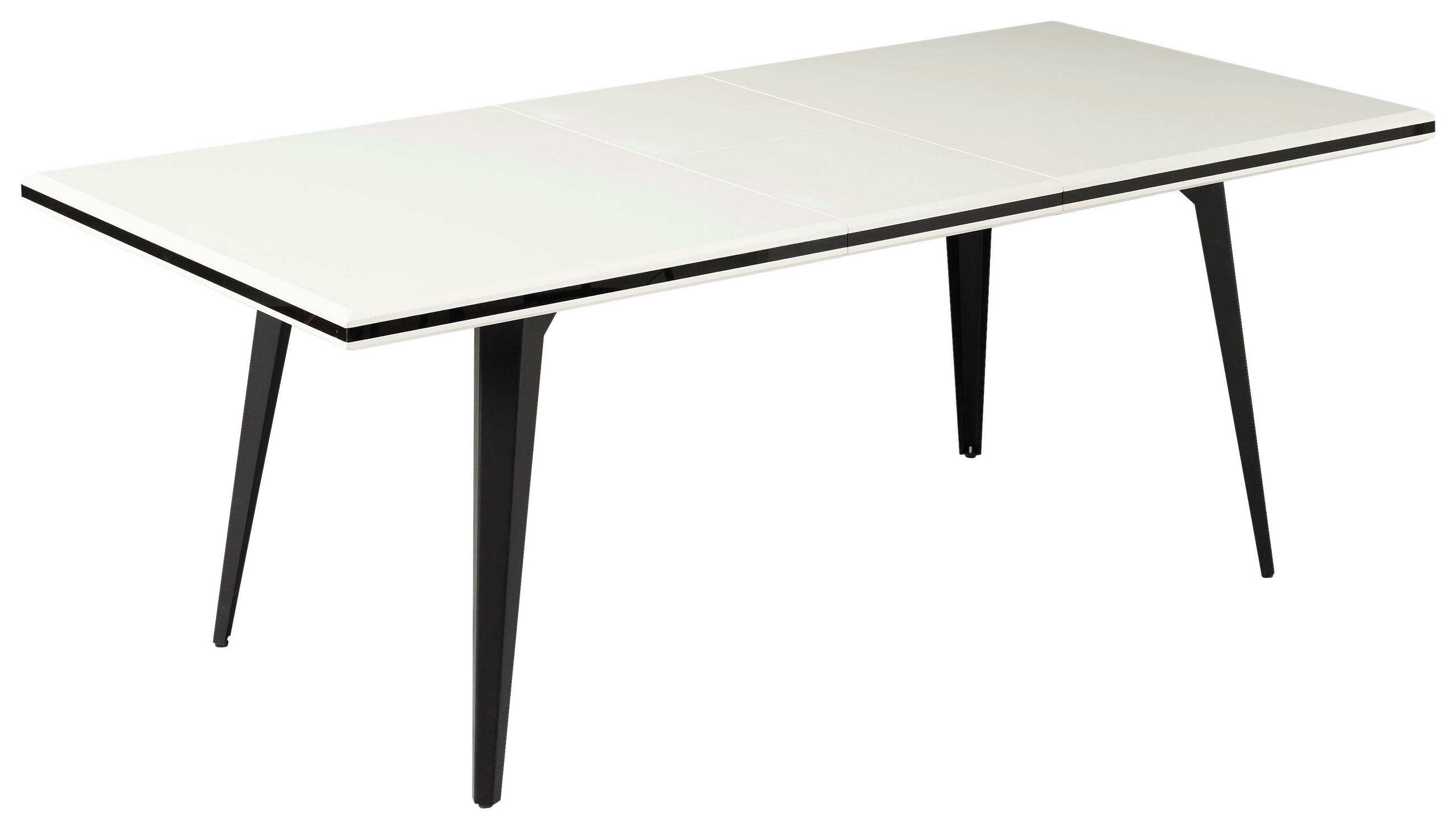ESSTISCH in Metall, Holzwerkstoff  - Schwarz/Weiß, MODERN, Holzwerkstoff/Metall (160-200/76/90cm) - MID.YOU