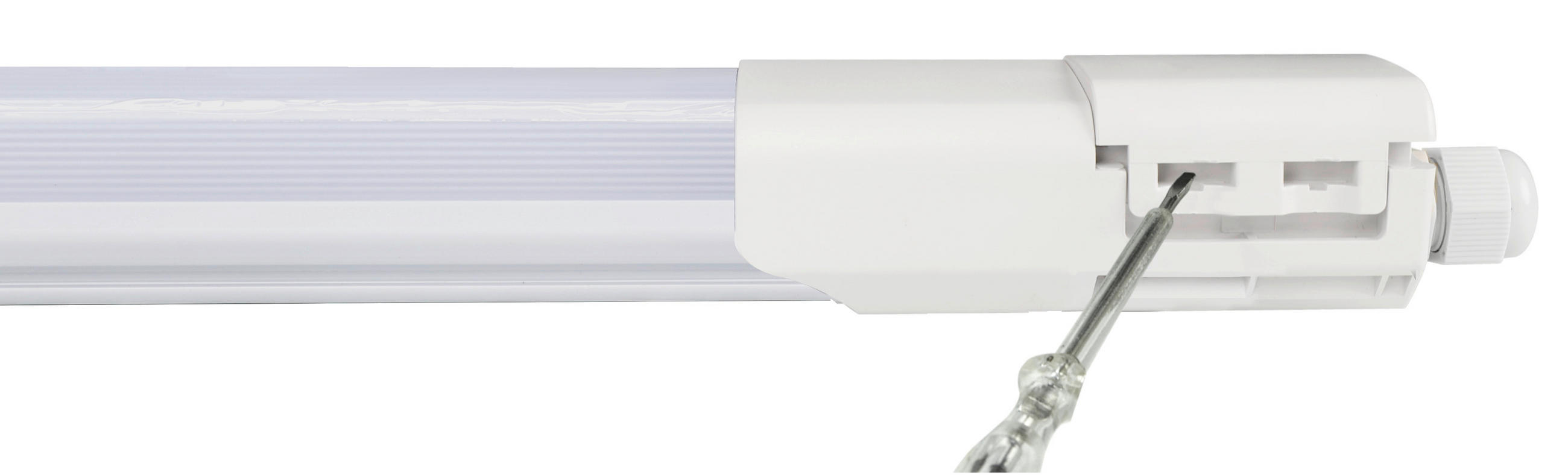 LED-DECKENLEUCHTE plus3 149,5/5,2/4,1 cm   - Weiß, Basics, Kunststoff (149,5/5,2/4,1cm)