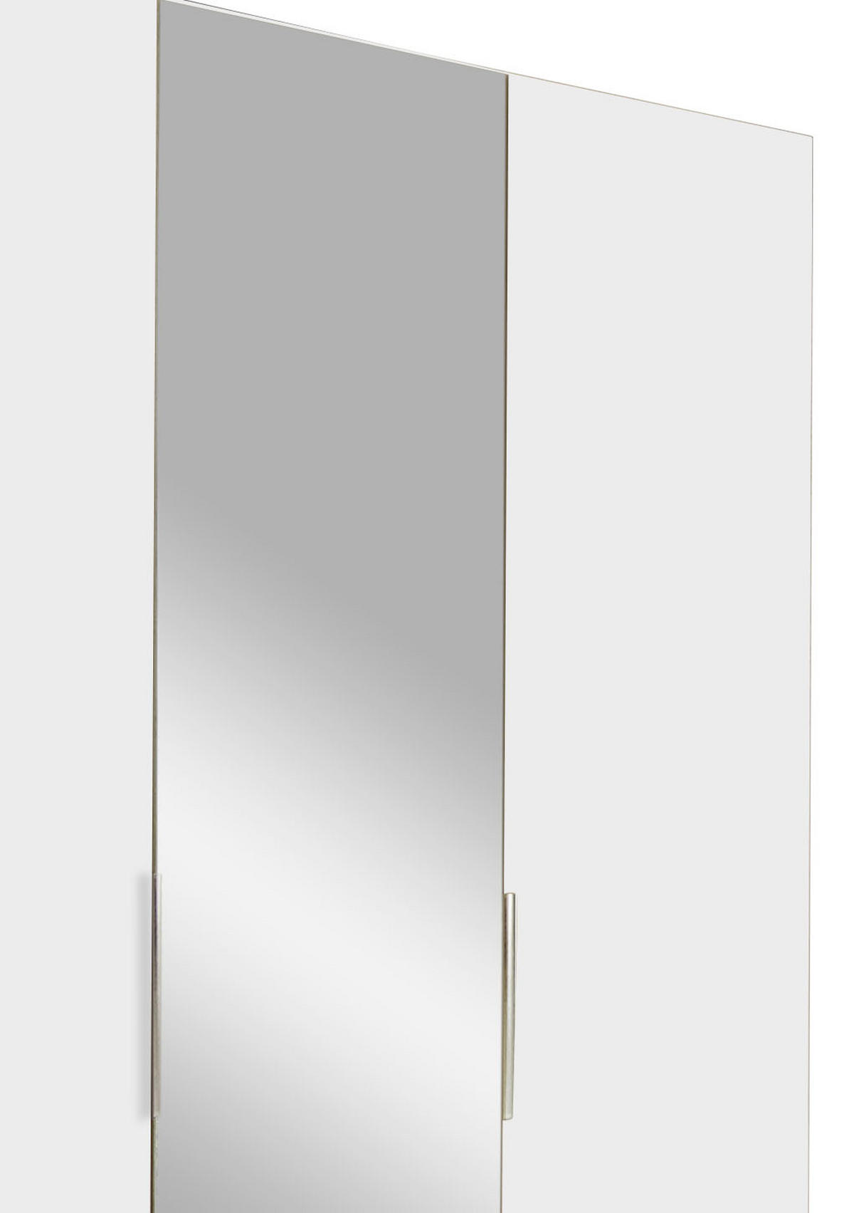 DREHTÜRENSCHRANK in Silberfarben, Weiss, Eichefarben  - Chromfarben/Weiss, Modern, Glas/Holzwerkstoff (150/216/58cm) - MID.YOU