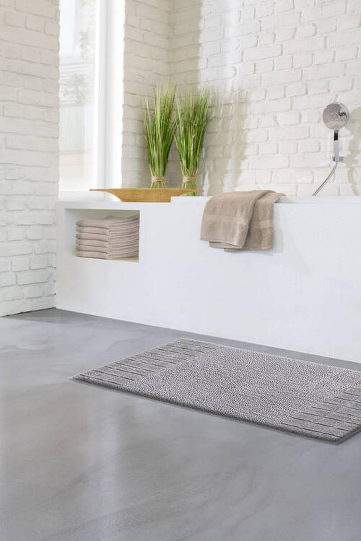 BIDET-VORLEGER Grau 50/60 cm  - Grau, KONVENTIONELL, Kunststoff/Textil (50/60cm) - Grund