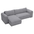 ECKSOFA Grau Cord  - Schwarz/Grau, MODERN, Kunststoff/Textil (150/245cm) - Carryhome