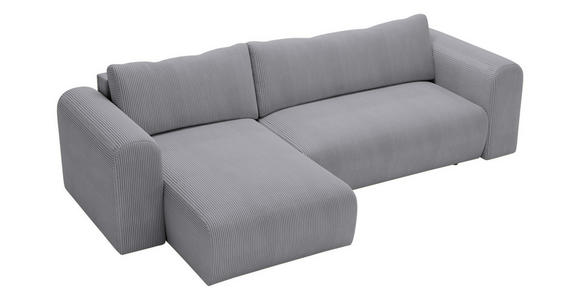 ECKSOFA in Cord Grau  - Schwarz/Grau, MODERN, Kunststoff/Textil (150/245cm) - Carryhome