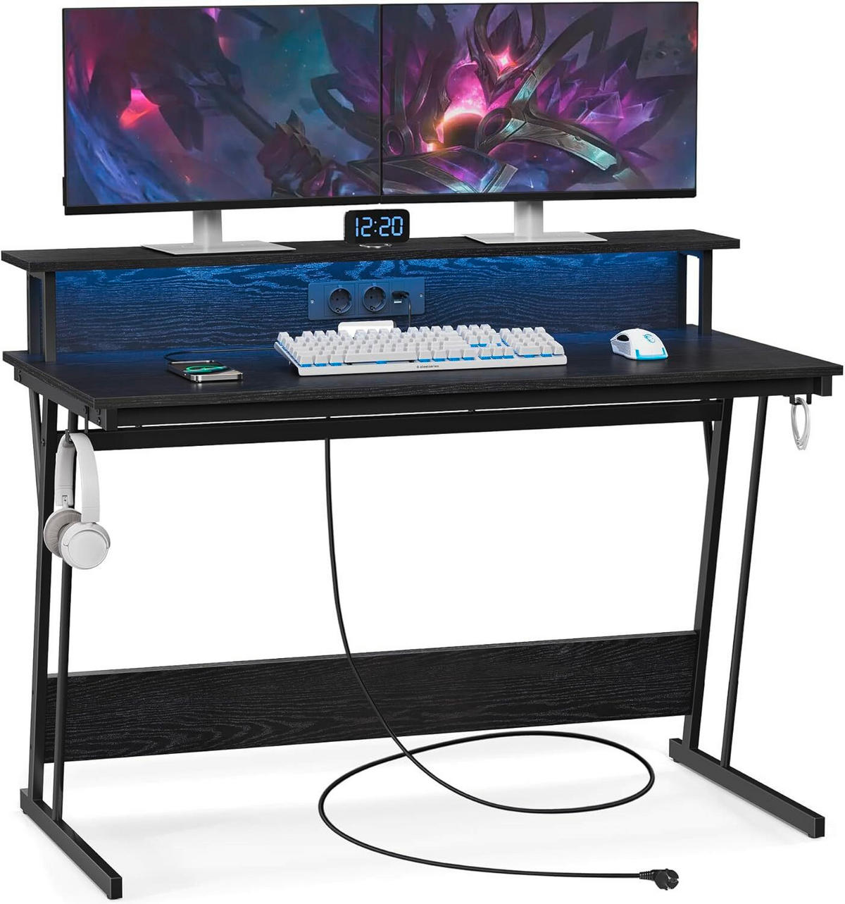 COMPUTERTISCH Schwarz  - Schwarz, Trend, Holzwerkstoff/Metall (120/91/60cm) - MID.YOU
