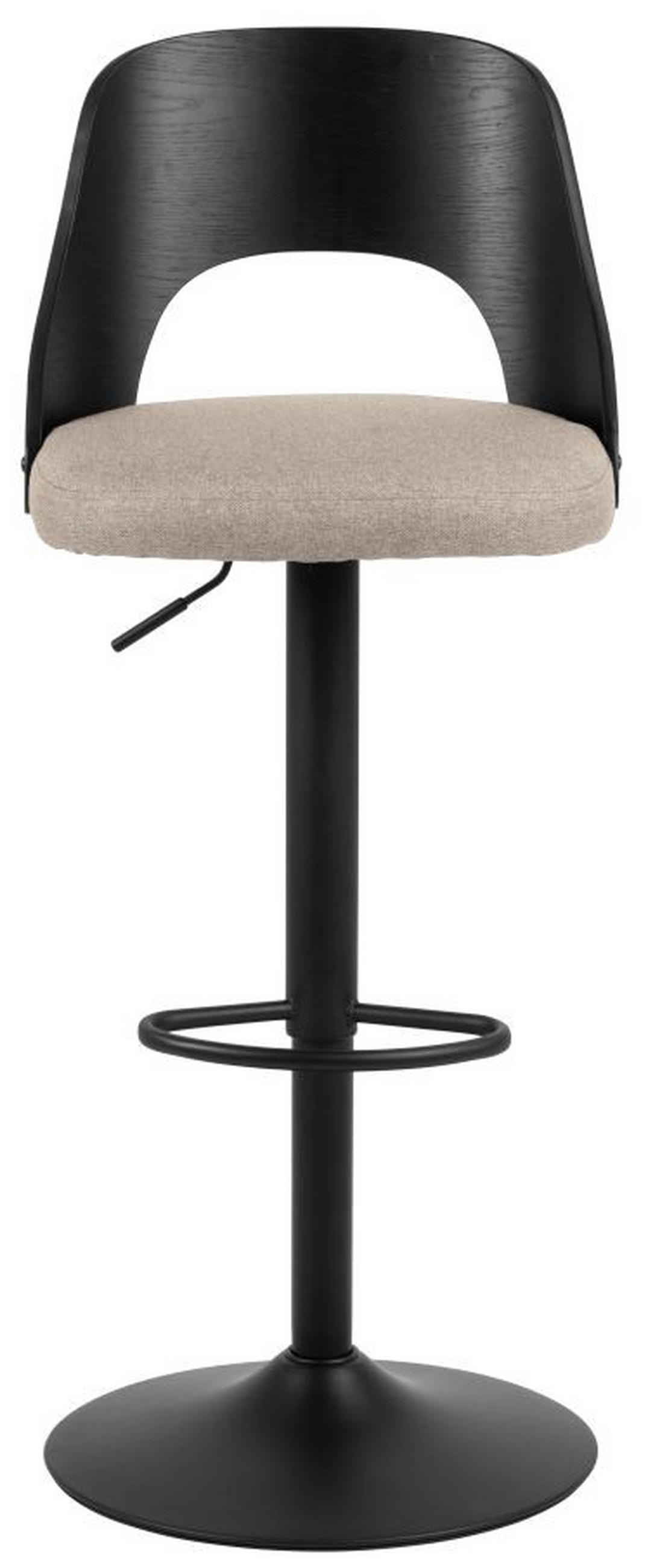 TABURET DE BAR in textil nisipiu  - nisipiu/negru, Modern, metal/lemn (47/113/50,5cm) - MID.YOU